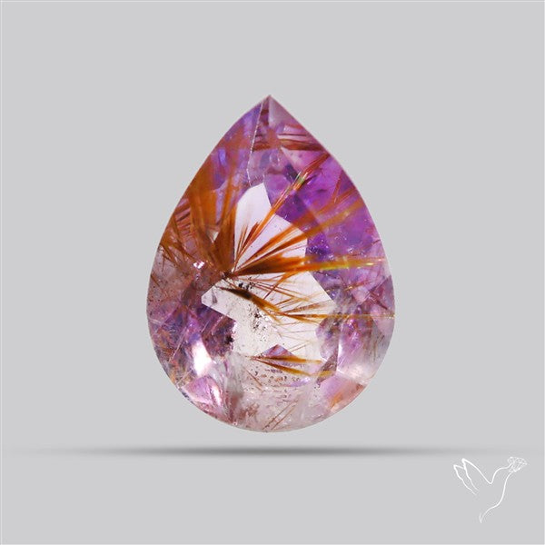 Faceted Cacoxenite Super Seven Amethyst Small
