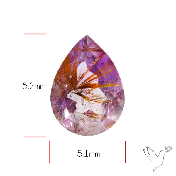 Faceted Cacoxenite Super Seven Amethyst Small
