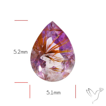 Faceted Cacoxenite Super Seven Amethyst Small