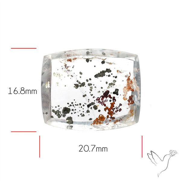 Rare Pyrite and Iron Included Quartz Cabochon