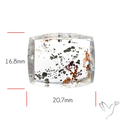 Rare Pyrite and Iron Included Quartz Cabochon