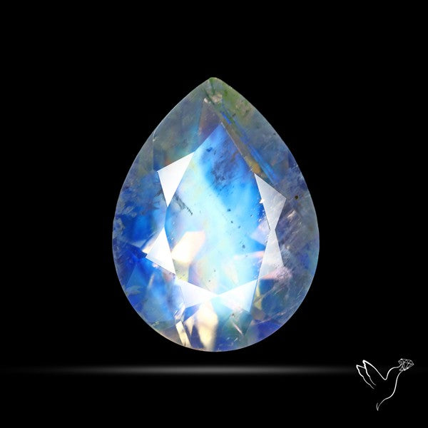 Indian Rainbow Moonstone Faceted Fine Gemstone High Grade
