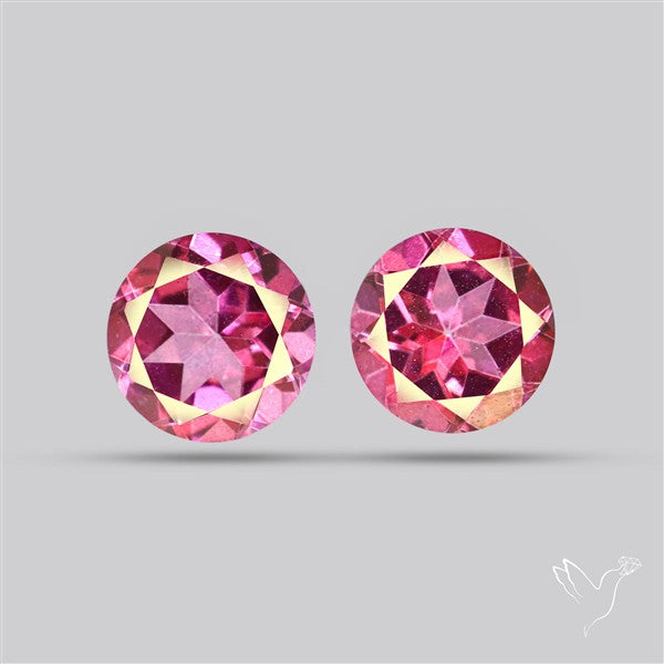 Faceted Pink Topaz Pair