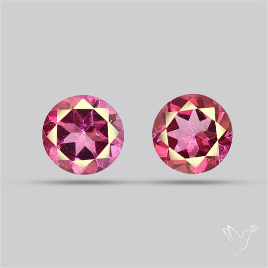 Faceted Pink Topaz Pair