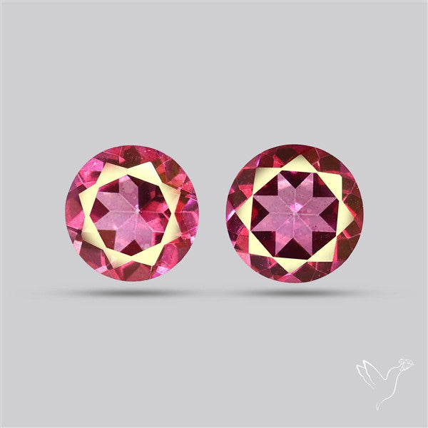 Faceted Pink Topaz Pair