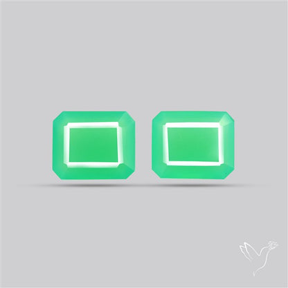 Faceted Gemmy Chrysoprase Pair