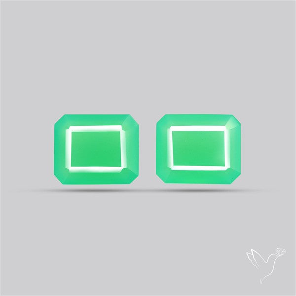 Faceted Gemmy Chrysoprase Pair