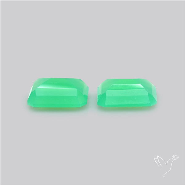 Faceted Gemmy Chrysoprase Pair