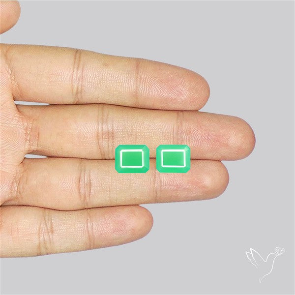 Faceted Gemmy Chrysoprase Pair