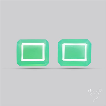 Faceted Gemmy Chrysoprase Pair