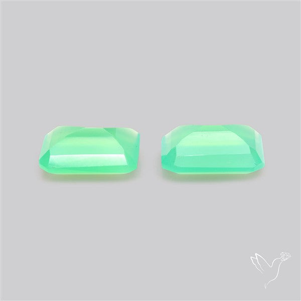 Faceted Gemmy Chrysoprase Pair