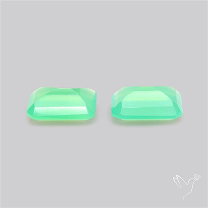 Faceted Gemmy Chrysoprase Pair