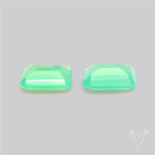 Faceted Gemmy Chrysoprase Pair