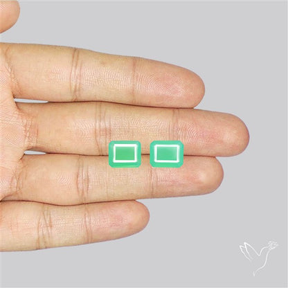 Faceted Gemmy Chrysoprase Pair