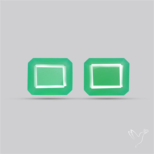 Faceted Gemmy Chrysoprase Pair