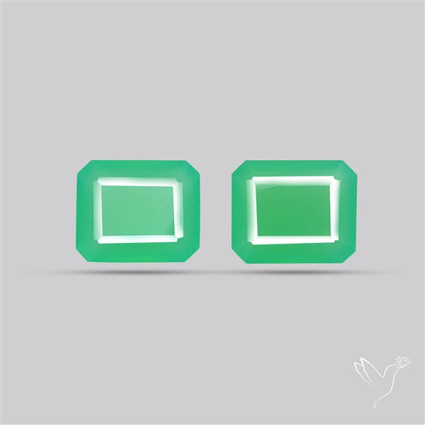Faceted Gemmy Chrysoprase Pair