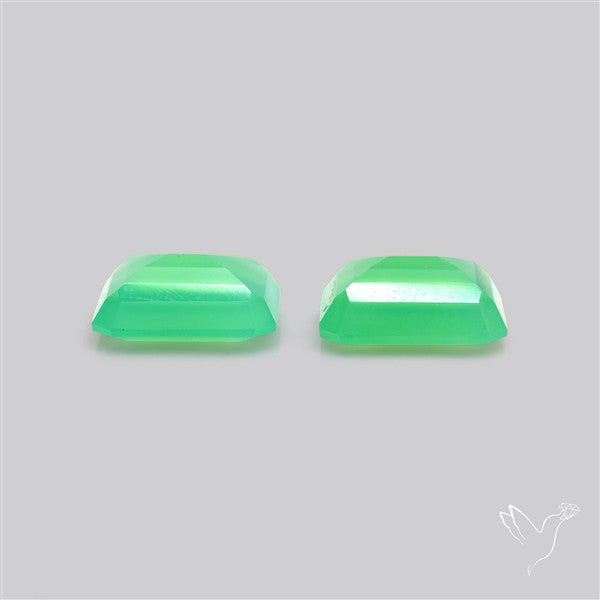 Faceted Gemmy Chrysoprase Pair