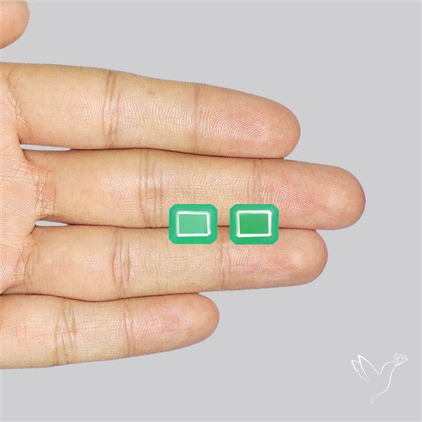 Faceted Gemmy Chrysoprase Pair