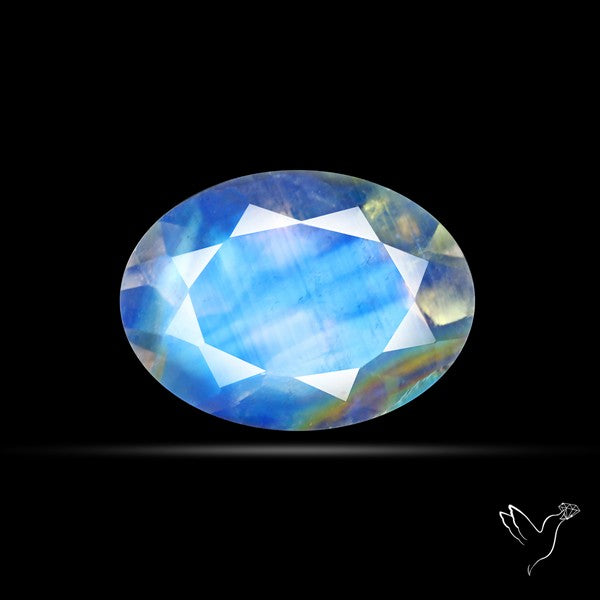 Indian Rainbow Moonstone Faceted Fine Gemstone High Grade