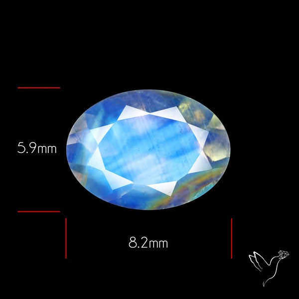 Indian Rainbow Moonstone Faceted Fine Gemstone High Grade