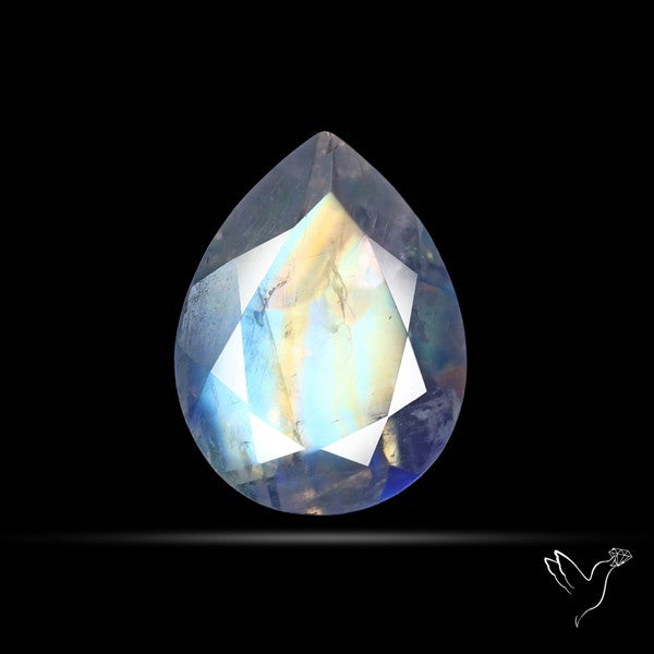 Indian Rainbow Moonstone Faceted Fine Gemstone High Grade
