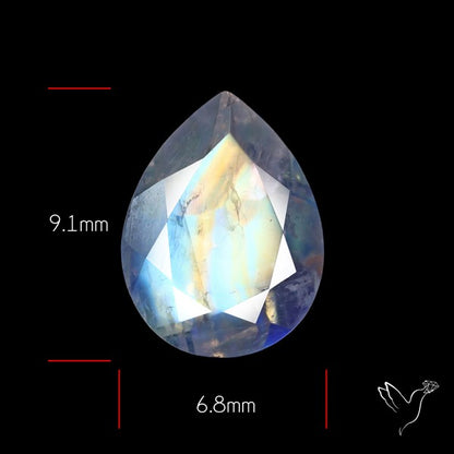 Indian Rainbow Moonstone Faceted Fine Gemstone High Grade