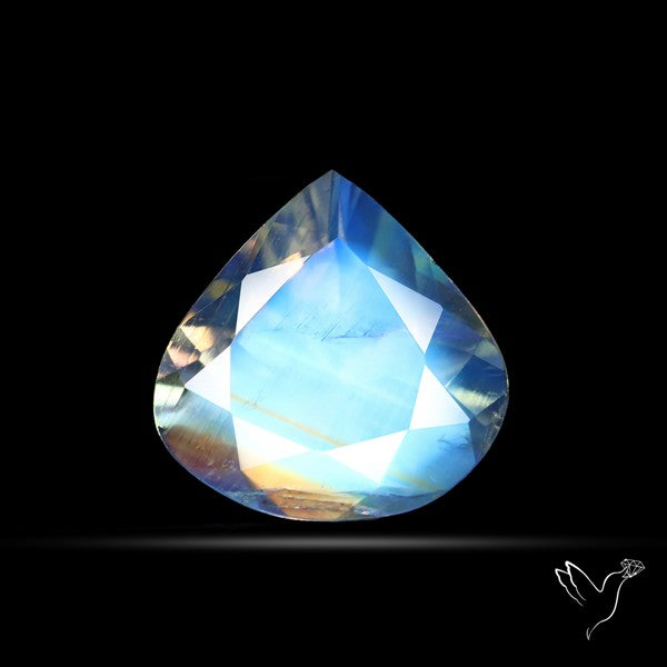 Indian Rainbow Moonstone Faceted Fine Gemstone High Grade