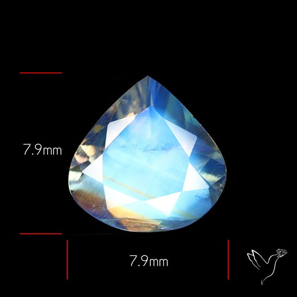 Indian Rainbow Moonstone Faceted Fine Gemstone High Grade