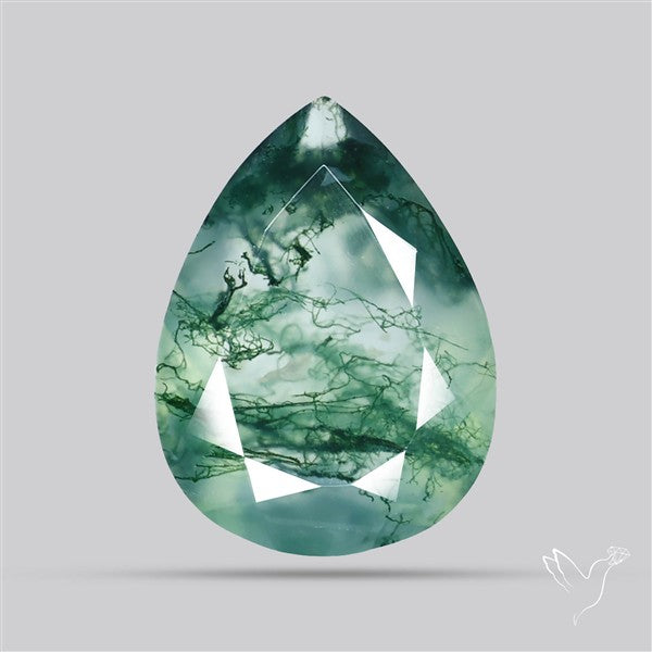Faceted Moss Agate