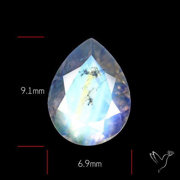 Indian Rainbow Moonstone Faceted Fine Gemstone High Grade