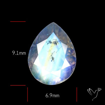 Indian Rainbow Moonstone Faceted Fine Gemstone High Grade