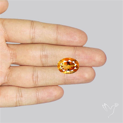 Brandy Citrine Faceted Fine Gemstone Rare Large Sized