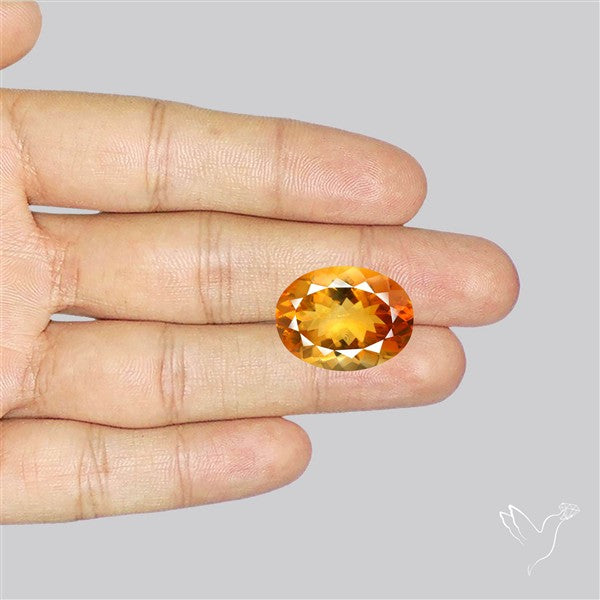 Brandy Citrine Faceted Fine Gemstone Rare Large Sized