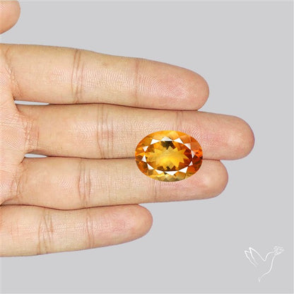 Brandy Citrine Faceted Fine Gemstone Rare Large Sized