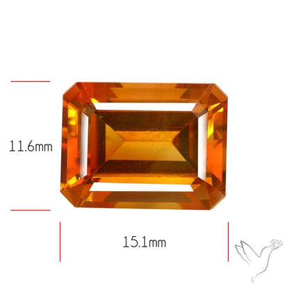 Brandy Citrine Faceted Fine Gemstone Rare Large Sized