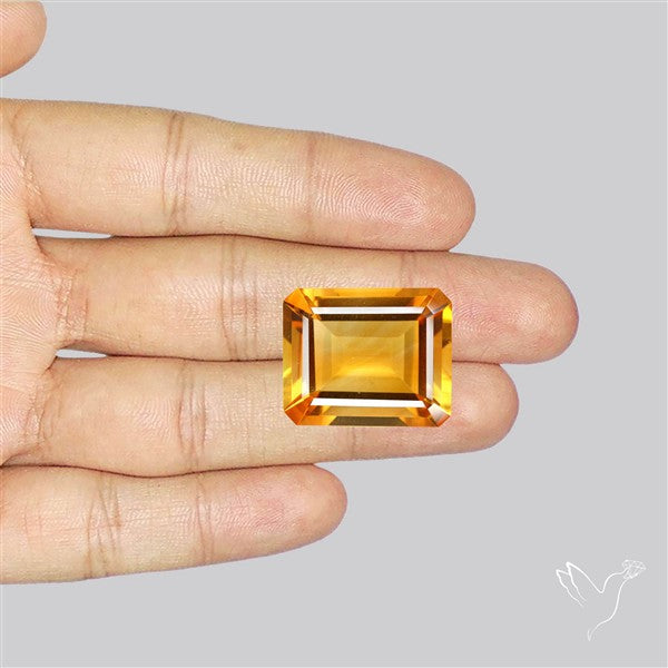 Brandy Citrine Faceted Fine Gemstone Rare Large Sized