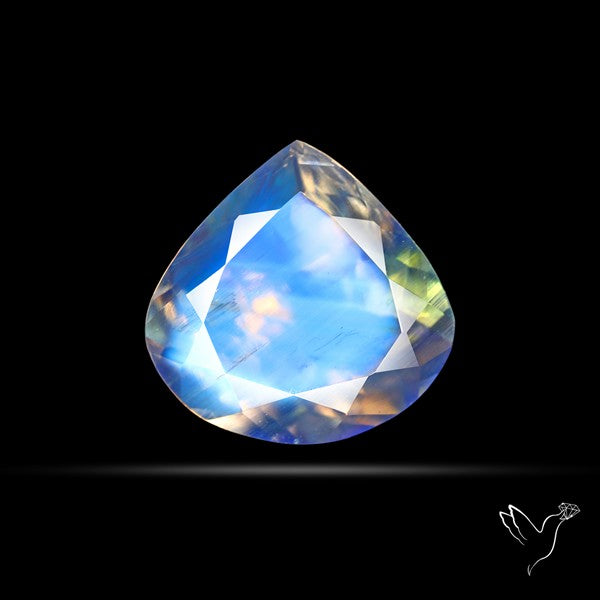 Indian Rainbow Moonstone Faceted Fine Gemstone High Grade