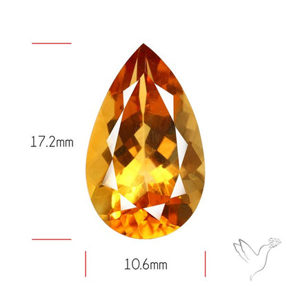 Brandy Citrine Faceted Fine Gemstone Rare Large Sized