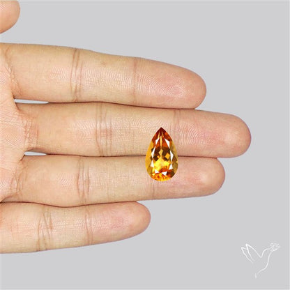Brandy Citrine Faceted Fine Gemstone Rare Large Sized