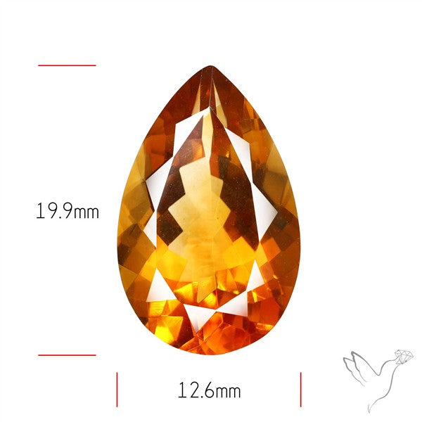 Brandy Citrine Faceted Fine Gemstone Rare Large Sized