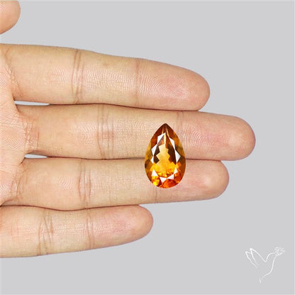 Brandy Citrine Faceted Fine Gemstone Rare Large Sized