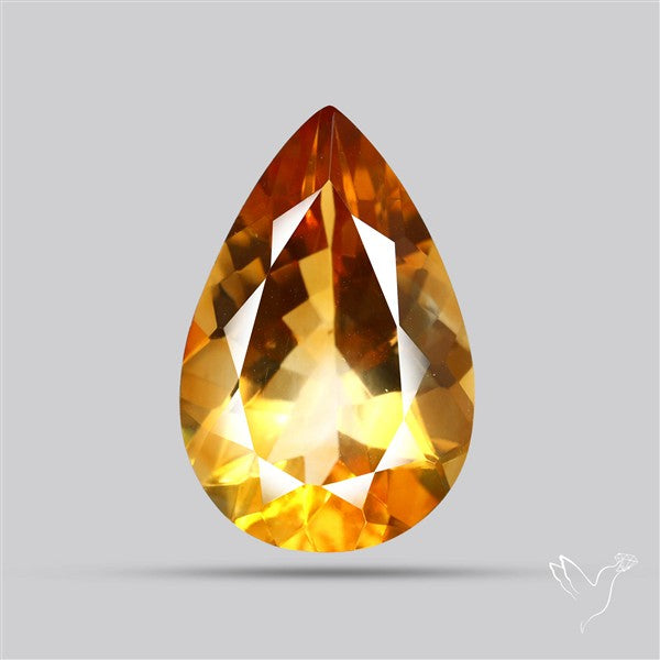 Brandy Citrine Faceted Fine Gemstone Rare Large Sized