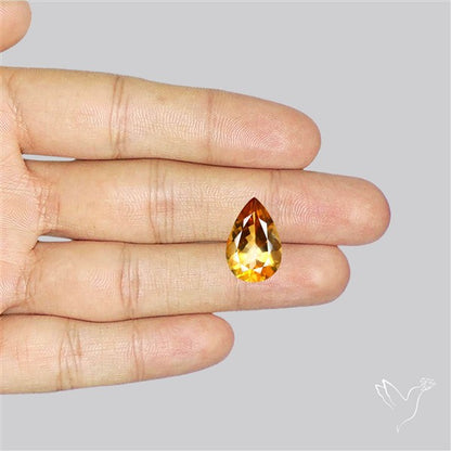 Brandy Citrine Faceted Fine Gemstone Rare Large Sized
