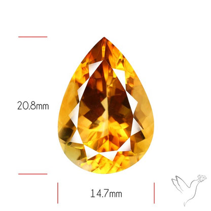Brandy Citrine Faceted Fine Gemstone Rare Large Sized