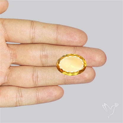 Citrine Faceted Yellow Fine Gemstone Rare Large Sized