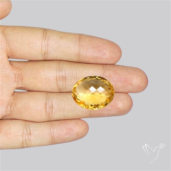 Citrine Faceted Yellow Fine Gemstone Rare Large Sized
