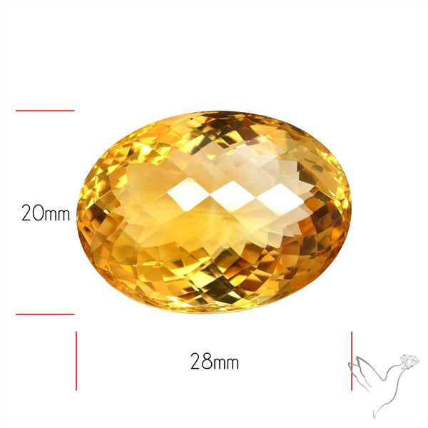 Citrine Faceted Yellow Fine Gemstone Rare Large Sized