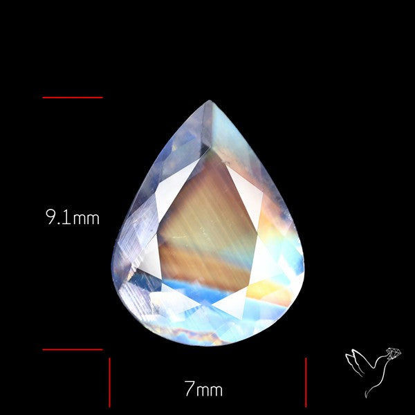 AAA Indian Rainbow Moonstone Faceted Fine Gemstone High Grade