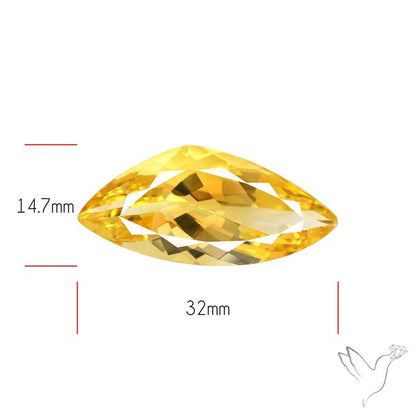 Citrine Faceted Yellow Fine Gemstone Rare Large Sized