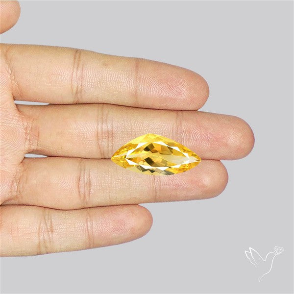 Citrine Faceted Yellow Fine Gemstone Rare Large Sized